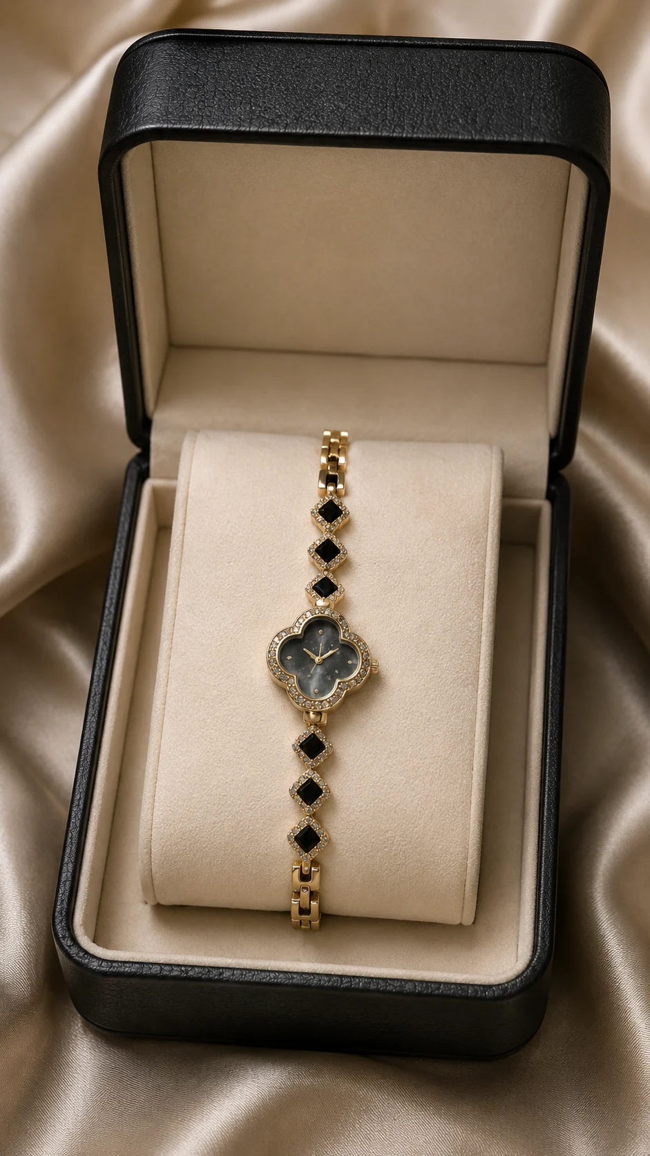 Black Goldish butterfly wristwatches