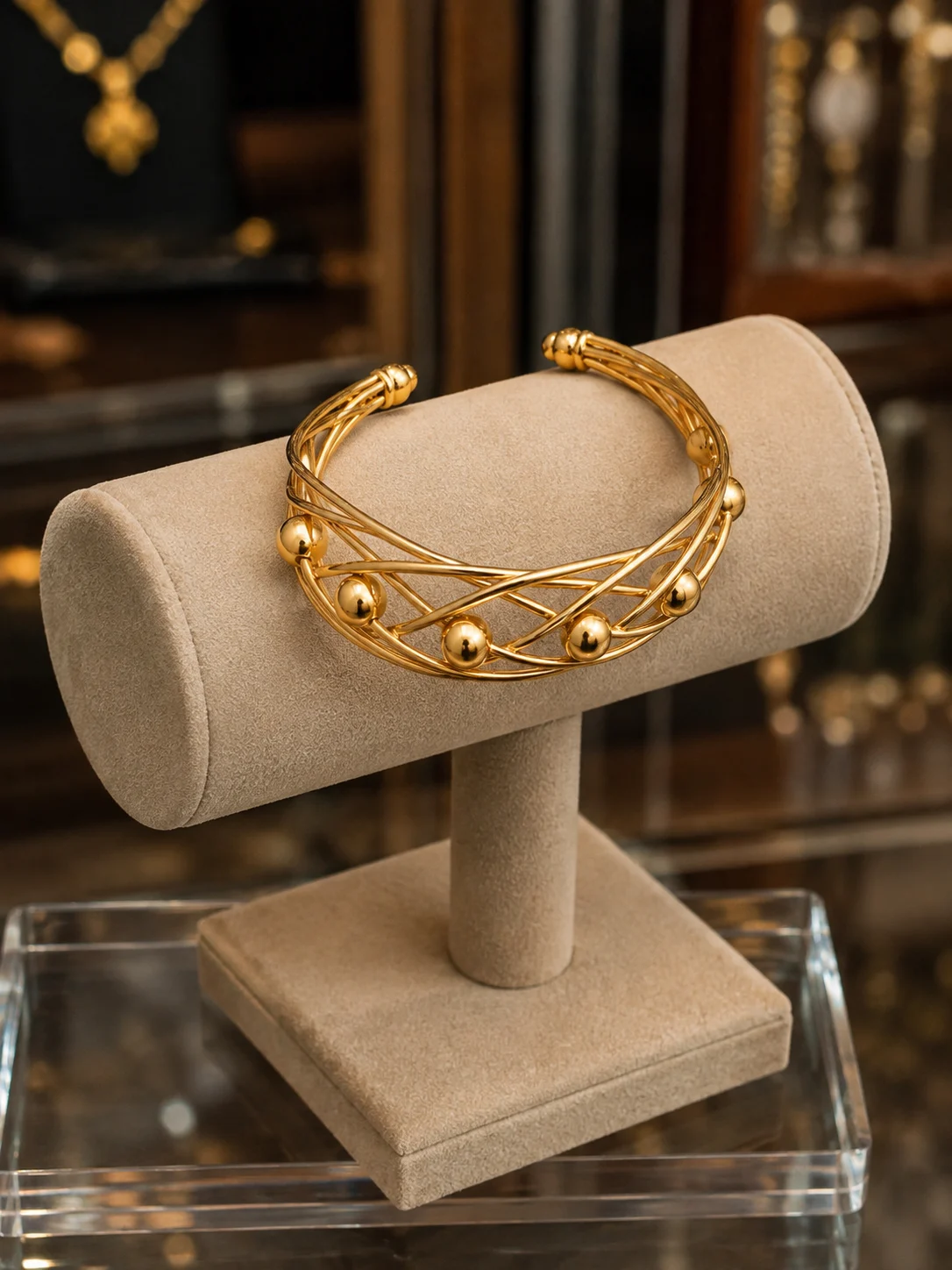 Luxury Gold Woven Cuff Bracelet